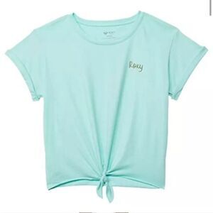 Roxy Girls Colorful Pineapple Tie Front T-Shirt Mint Green S/8 Crop
